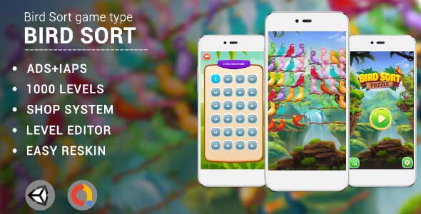 Bird Sort unity puzzle game source code unity sorting game unity source code