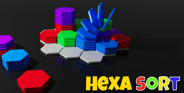 Hexa Sort unity puzzle game source code unity sorting game unity source code