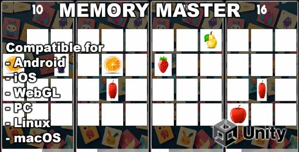 Memory Master unity puzzle game source code memory game unity 2d unity source code