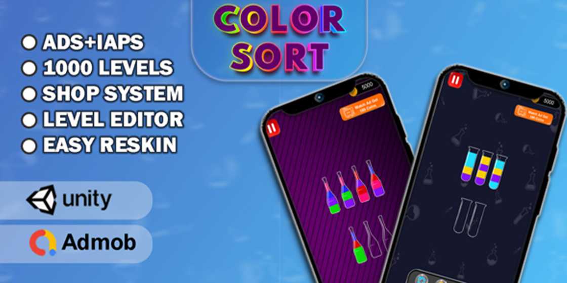 Water Color Sorting Puzzle Game Unity Source Code